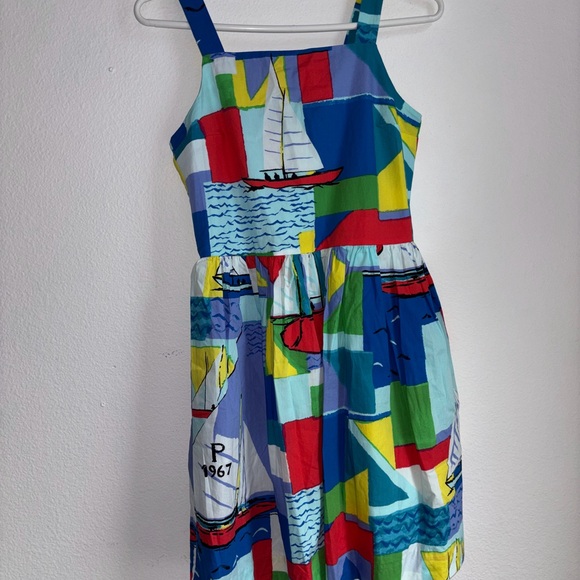 Polo Ralph Lauren Sailboat Print Kids Dress NWT - Picture 2 of 4